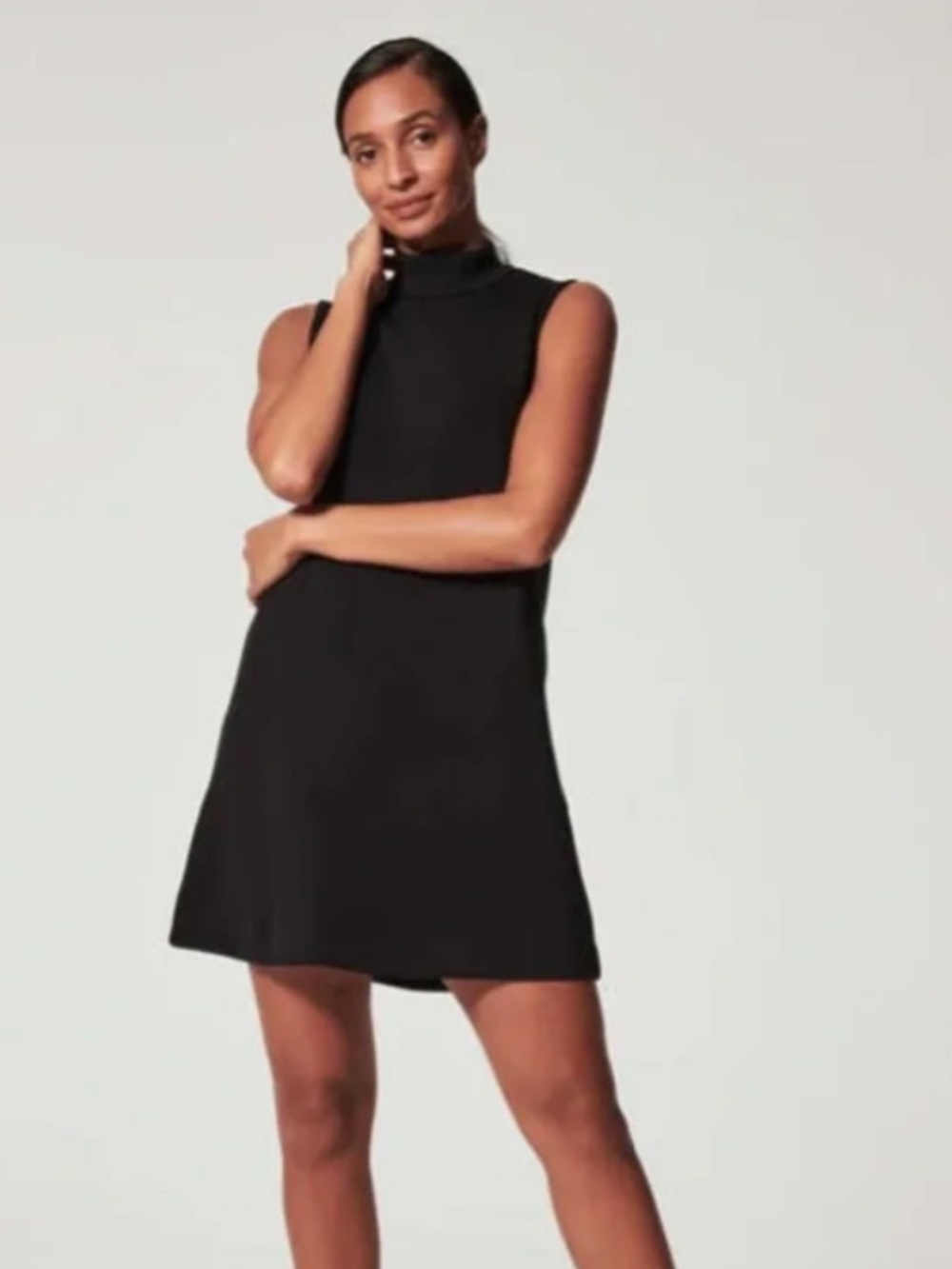 SPANX Black Mock Neck A-Line Mini Dress size 1X